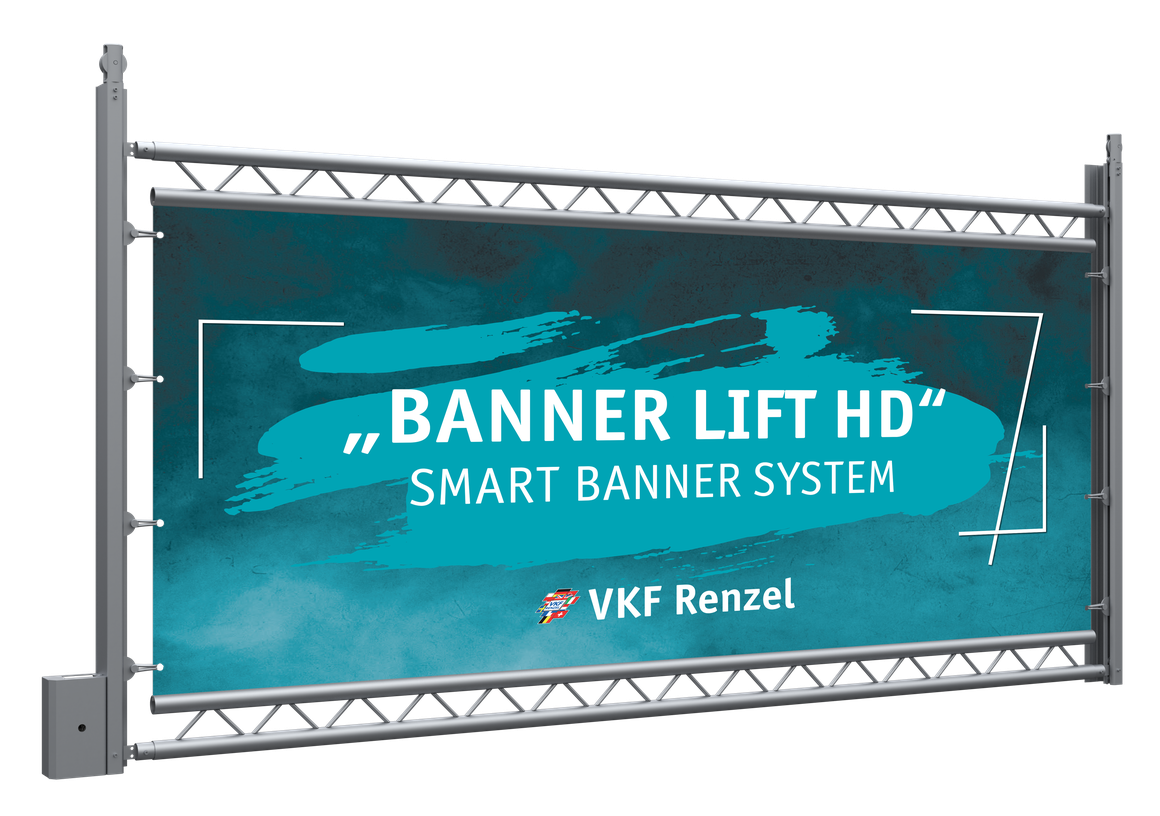 Banner Lift HD con binario doppio color argento